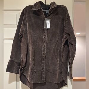 GAP the big shirt corduroy XS nwt brown